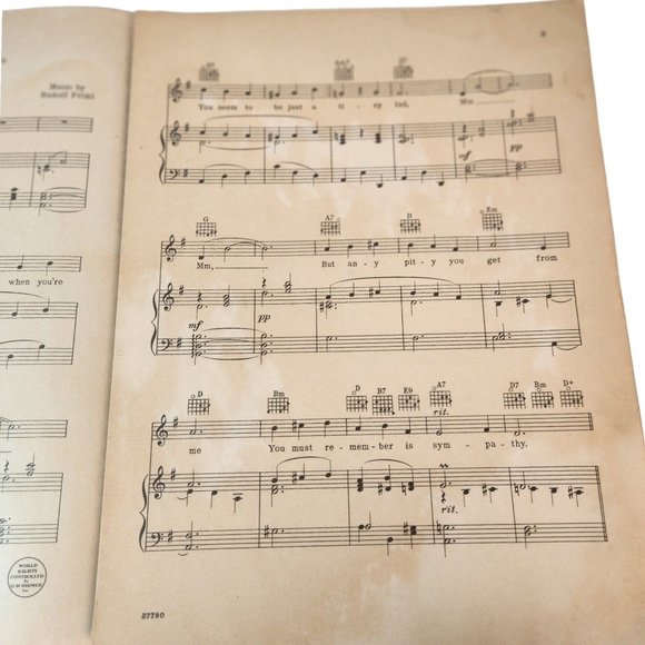 Sympathy From Movie Firefly Jeanette MacDonald/Allan Jones 1937 Sheet Music - Picture 8 of 13